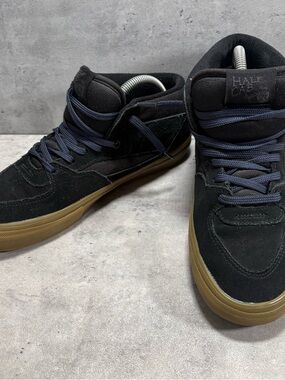 Vans Half Cab Skate Shoes Black Gum Skateboarding Sneakers Mens Size 8.5